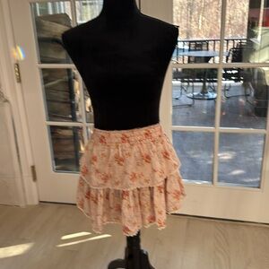 Loveshack Fancy Ruffle Mini Lace-Trimmed Floral Skirt
- never worn